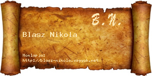 Blasz Nikola névjegykártya